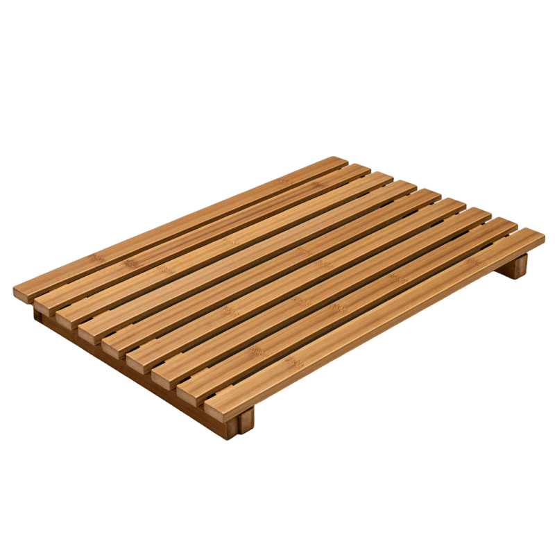 Photo of the bamboo bath mat